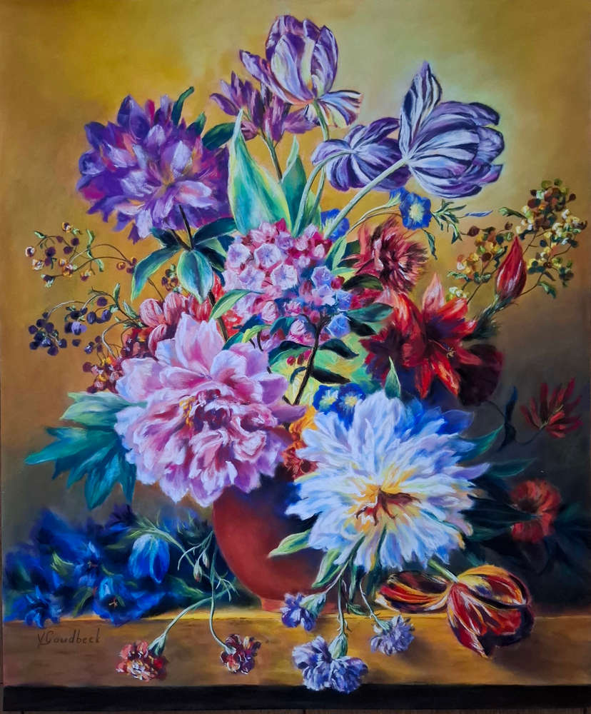 Still life with flowers in the style of the Dutch masters II/ series soft pastel  